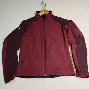 Marmot Women's Burgundy Softshell Jacket full zipper size large